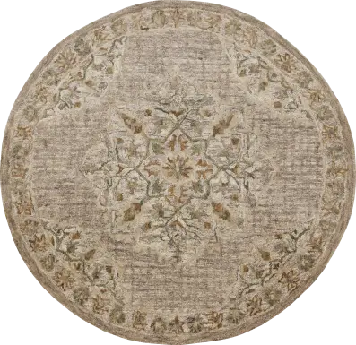Wundar Beige 4' Round Rug