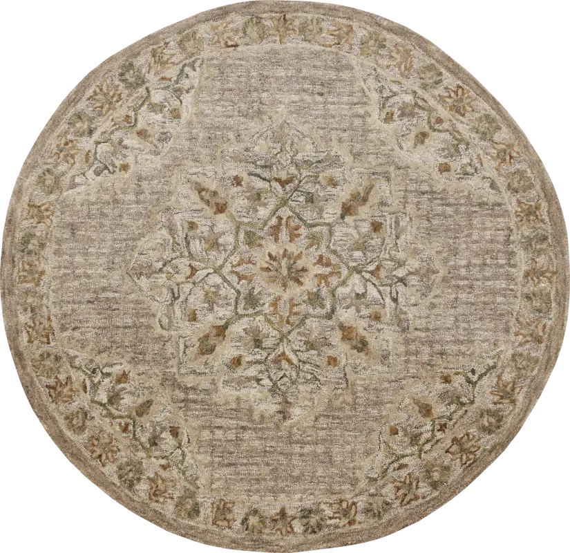 Wundar Beige 6' Round Rug