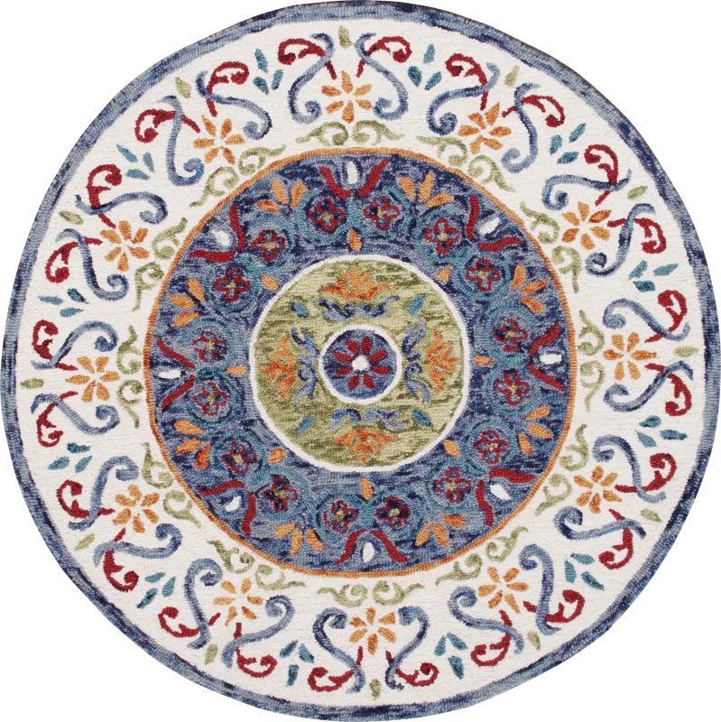 Ayanka Ivory 4' Round Rug