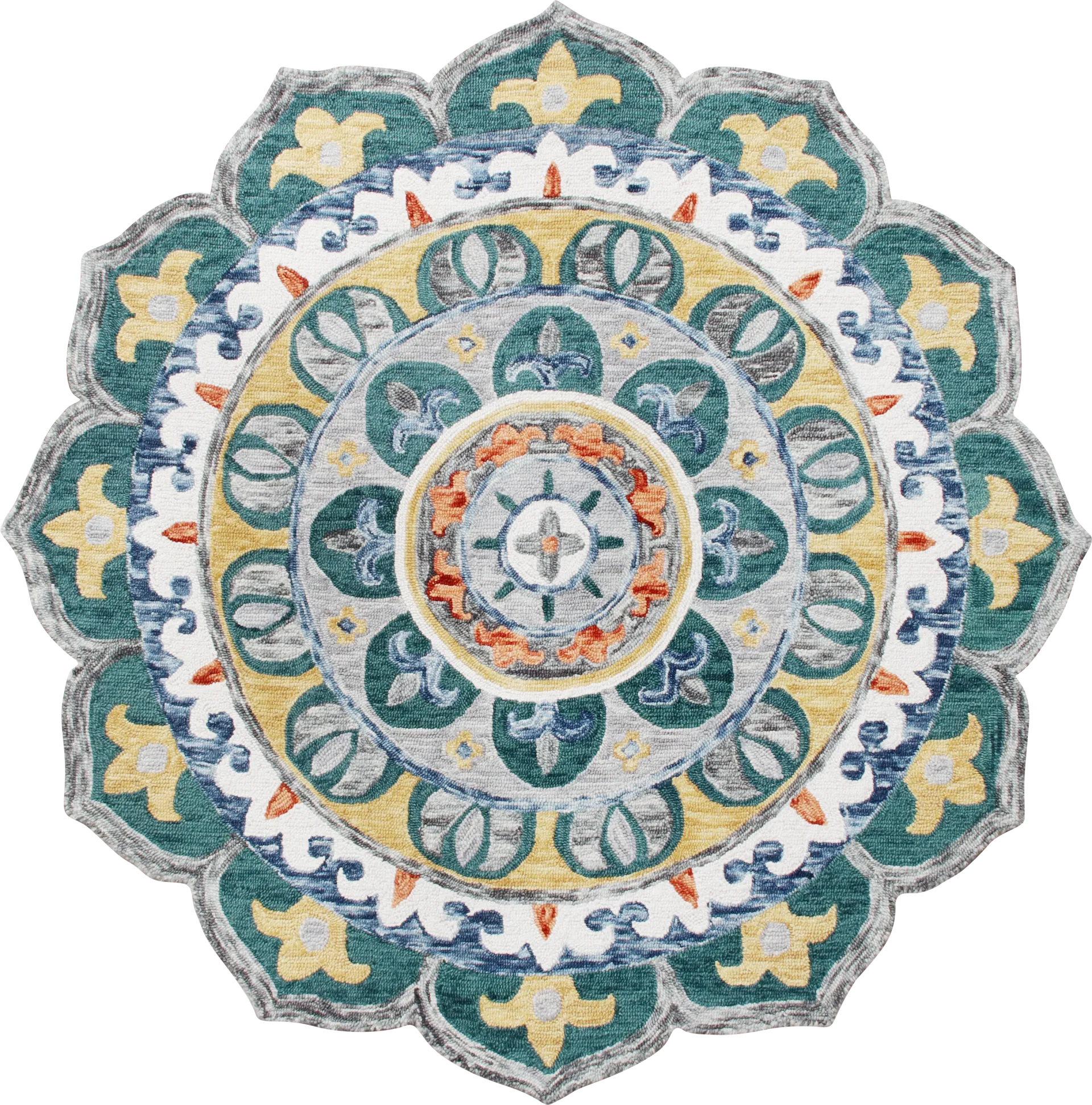 Igni Teal 4' Round Rug - Image 1