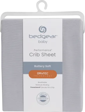 Bedgear Dri-Tec Light Gray Crib Bed Sheet