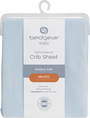 Bedgear Dri-Tec Baby Blue Crib Bed Sheet