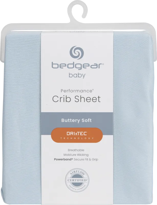 Bedgear Dri-Tec Baby Blue Crib Bed Sheet