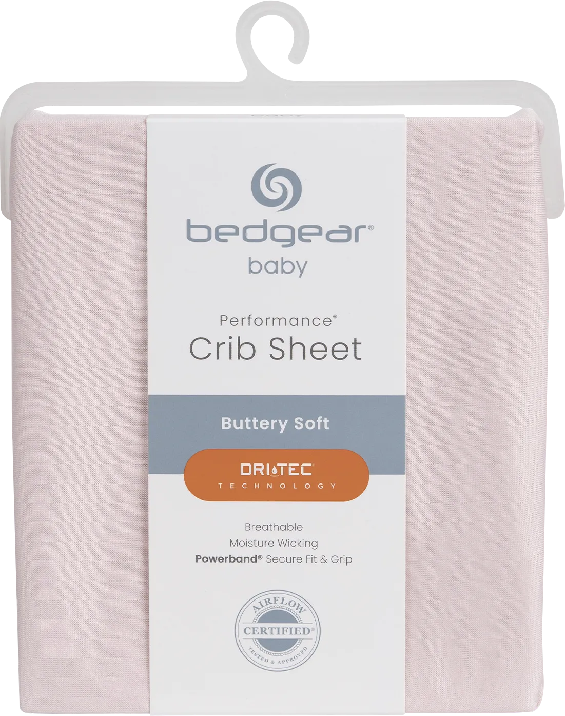 Bedgear Dri-Tec Light Pink Crib Bed Sheet - Image 1