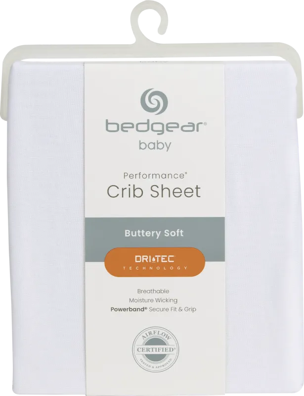 Bedgear Dri-Tec Bright White Crib Bed Sheet