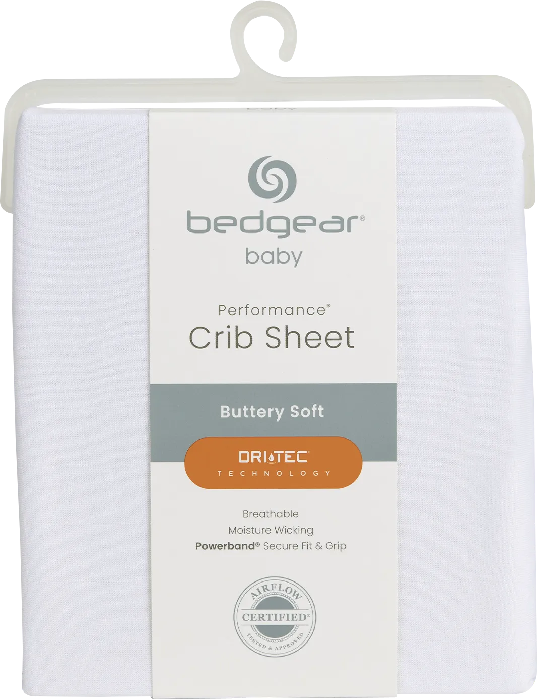 Bedgear Dri-Tec Bright White Crib Bed Sheet - Image 1