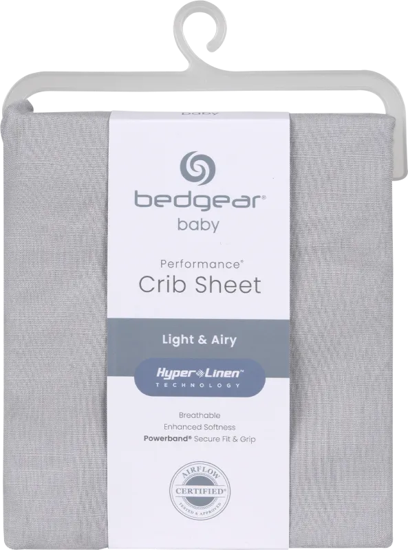 Bedgear Hyper-Linen Light Gray Crib Bed Sheet