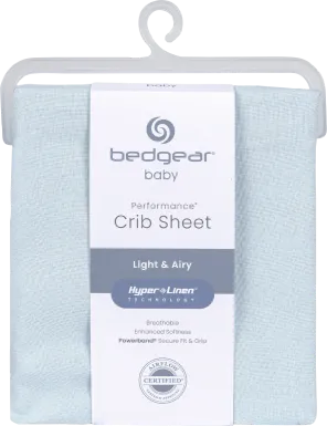 Bedgear Hyper-Linen Baby Blue Crib Bed Sheet