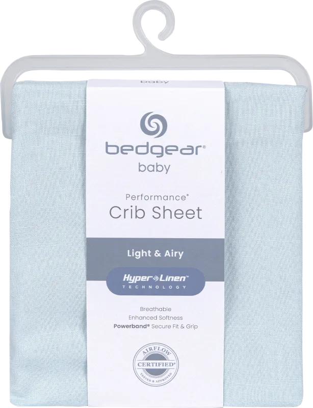 Bedgear Hyper-Linen Baby Blue Crib Bed Sheet