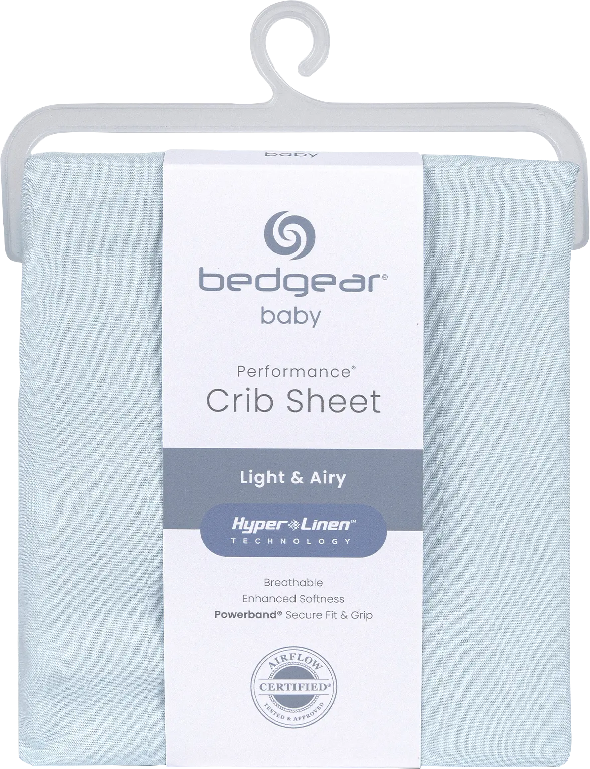 Bedgear Hyper-Linen Baby Blue Crib Bed Sheet