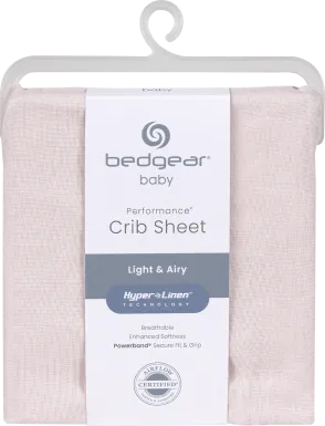 Bedgear Hyper-Linen Light Pink Crib Bed Sheet