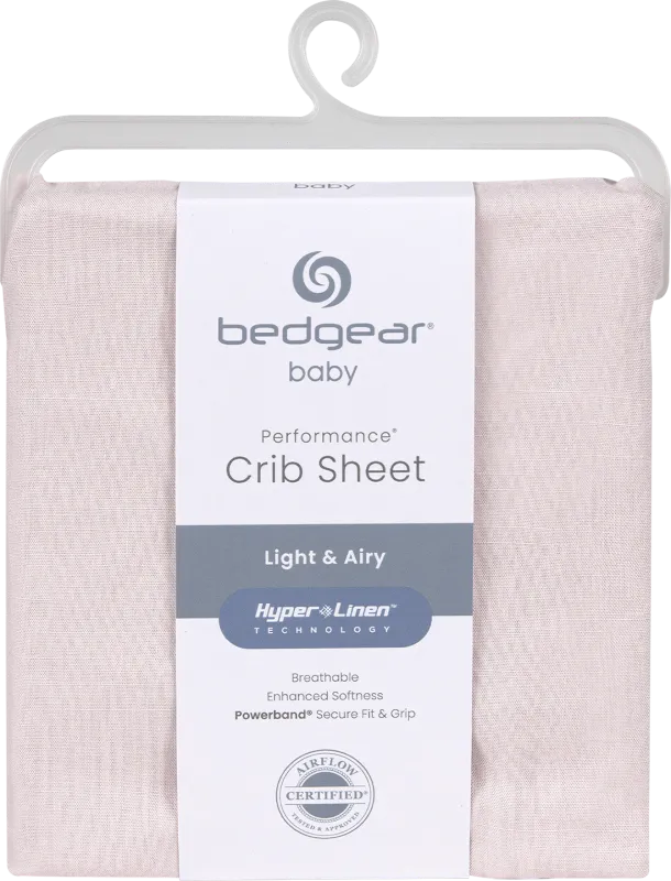 Bedgear Hyper-Linen Light Pink Crib Bed Sheet