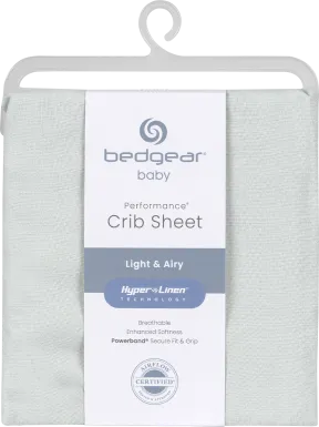 Bedgear Hyper-Linen Light Green Crib Bed Sheet