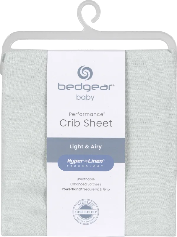 Bedgear Hyper-Linen Light Green Crib Bed Sheet