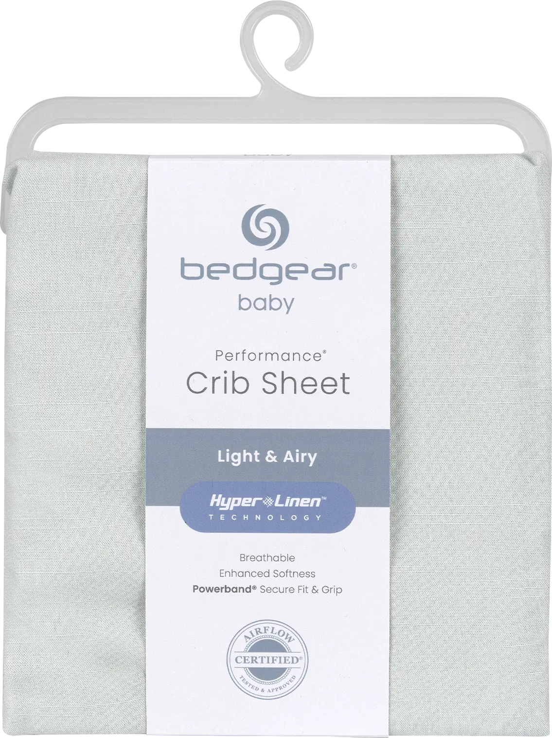 Bedgear Hyper-Linen Light Green Crib Bed Sheet