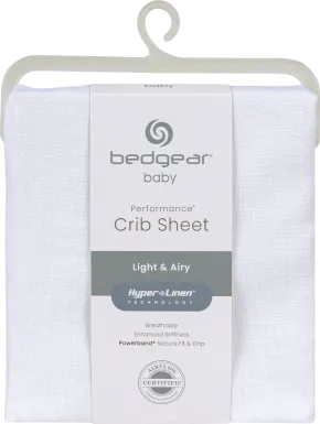 Bedgear Hyper-Linen Bright White Crib Bed Sheet