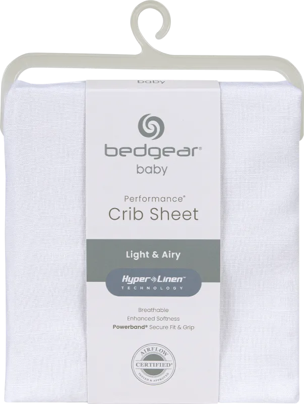 Bedgear Hyper-Linen Bright White Crib Bed Sheet