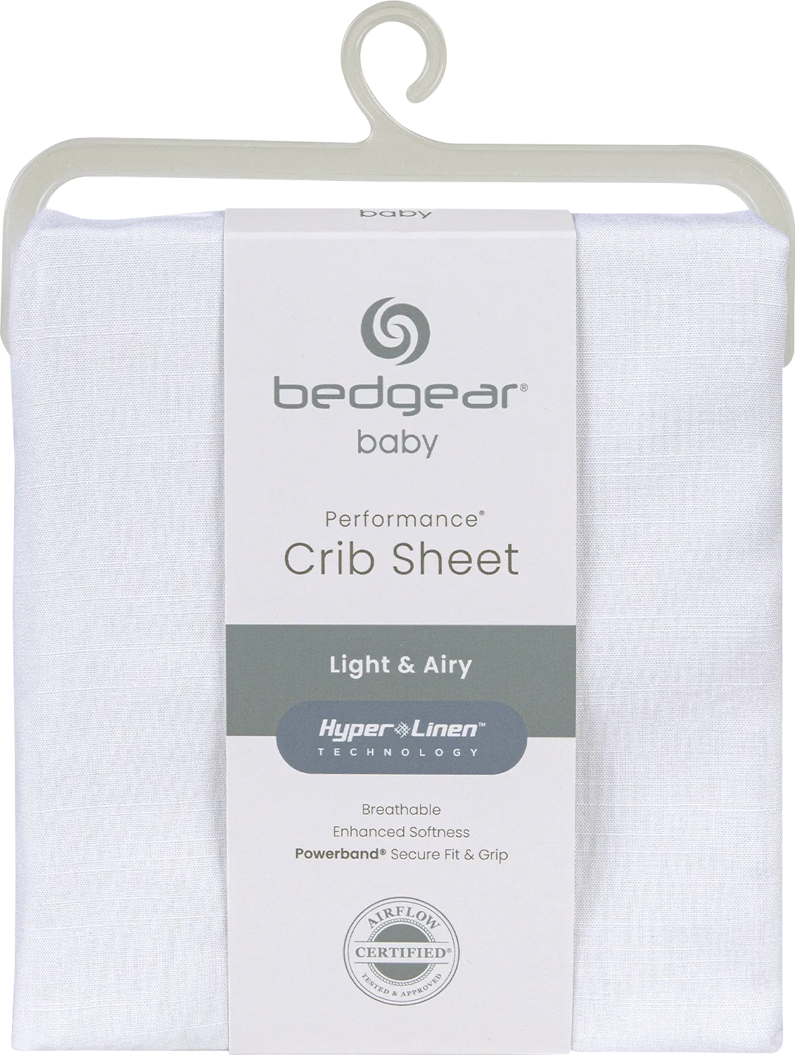 Bedgear Hyper-Linen Bright White Crib Bed Sheet - Image 1