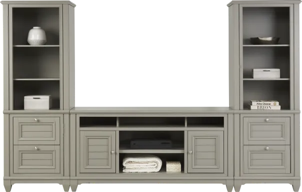 Hilton Head Gray 3 Pc Wall Unit with 66 in. Console