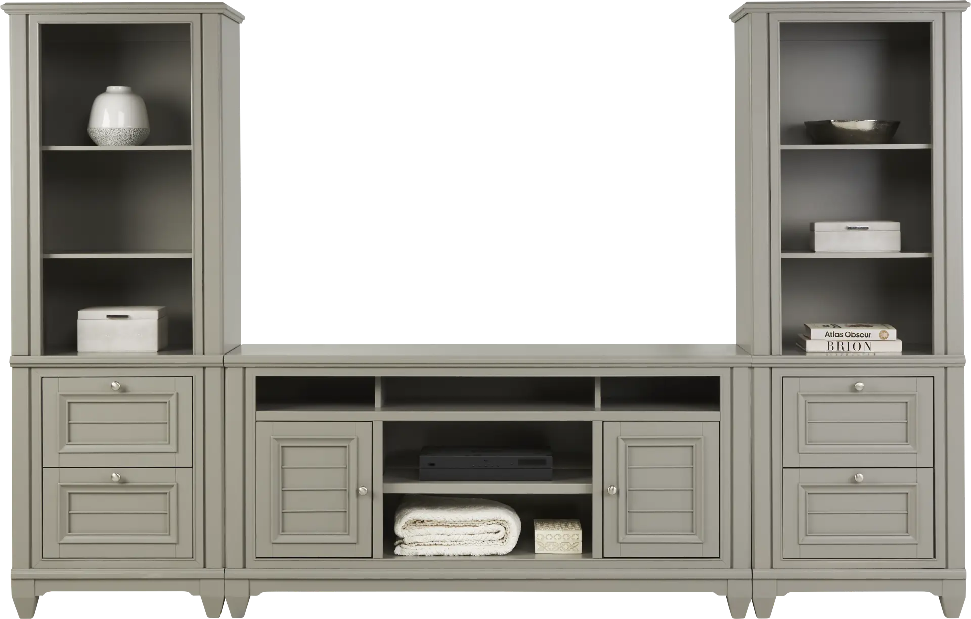 Hilton Head Gray 3 Pc Wall Unit with 66 in. Console