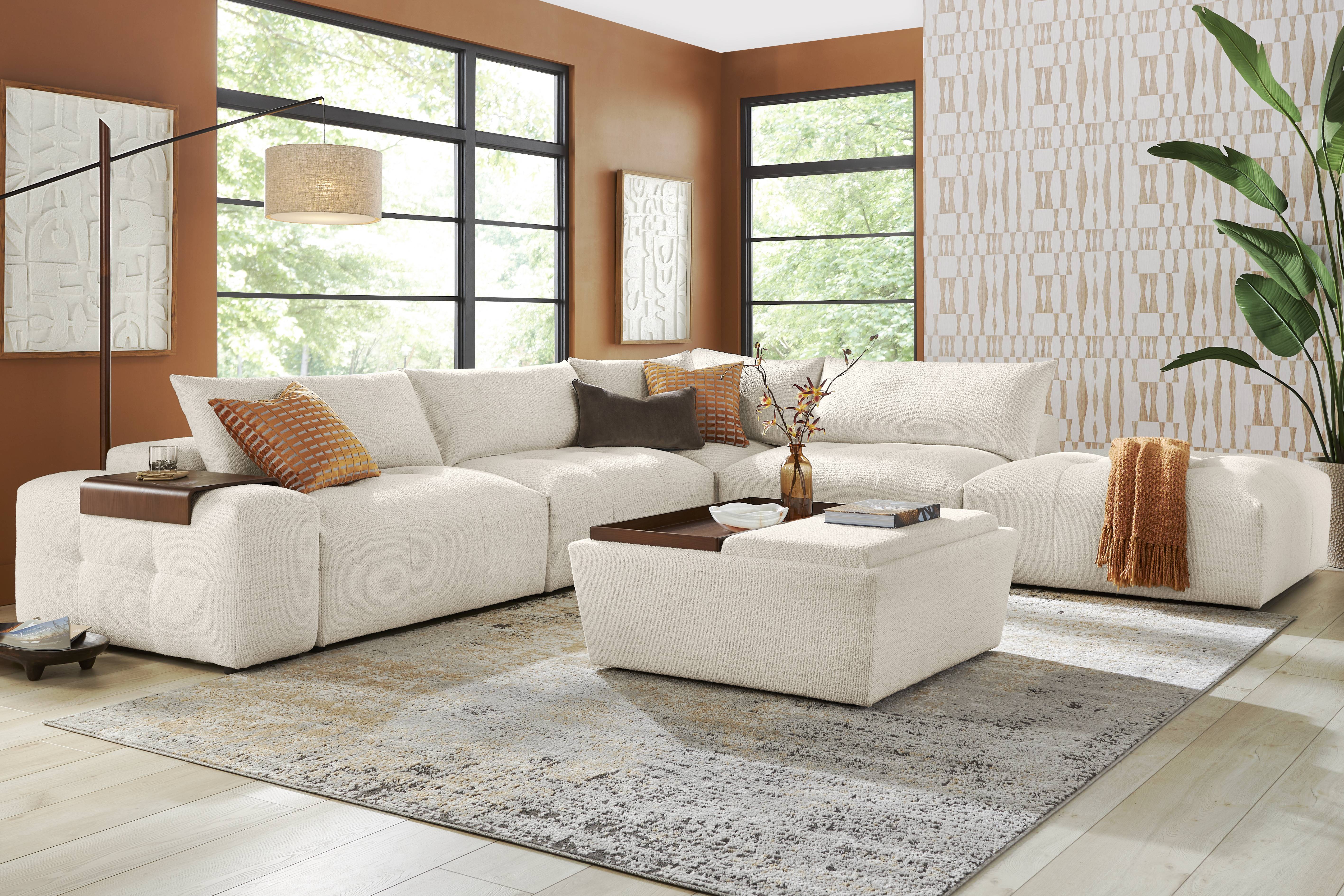Rogan Place Off-White 6 Pc Sectional - Thumbnail - Image 2