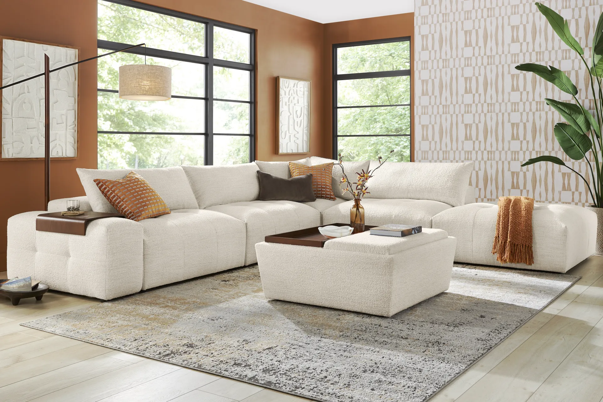 Rogan Place Off-White 6 Pc Sectional - Image 1