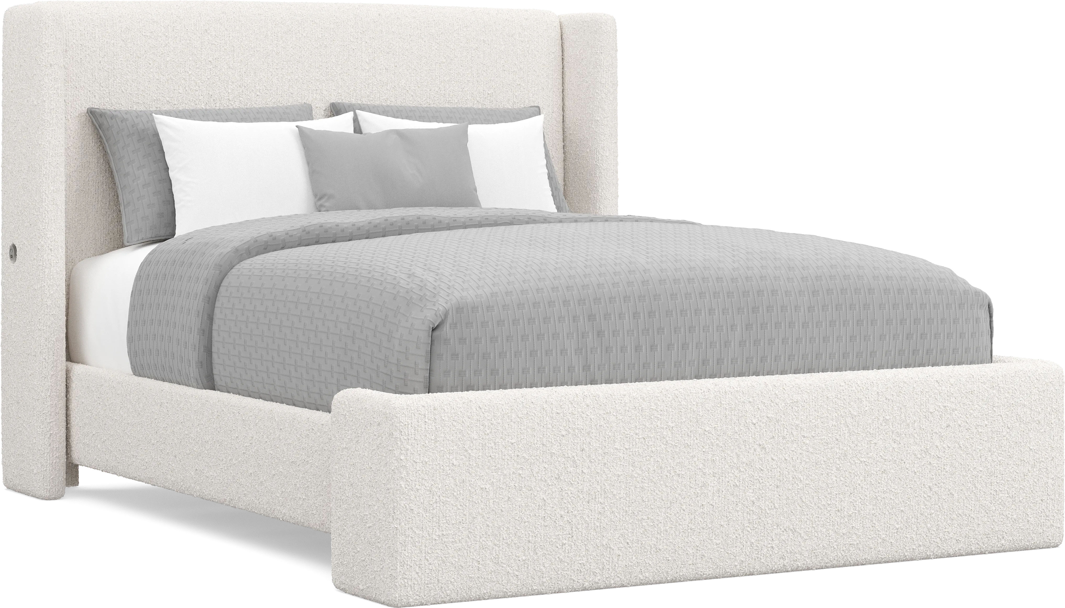 Sydney White 3 Pc Queen Upholstered Bed - Thumbnail - Image 1