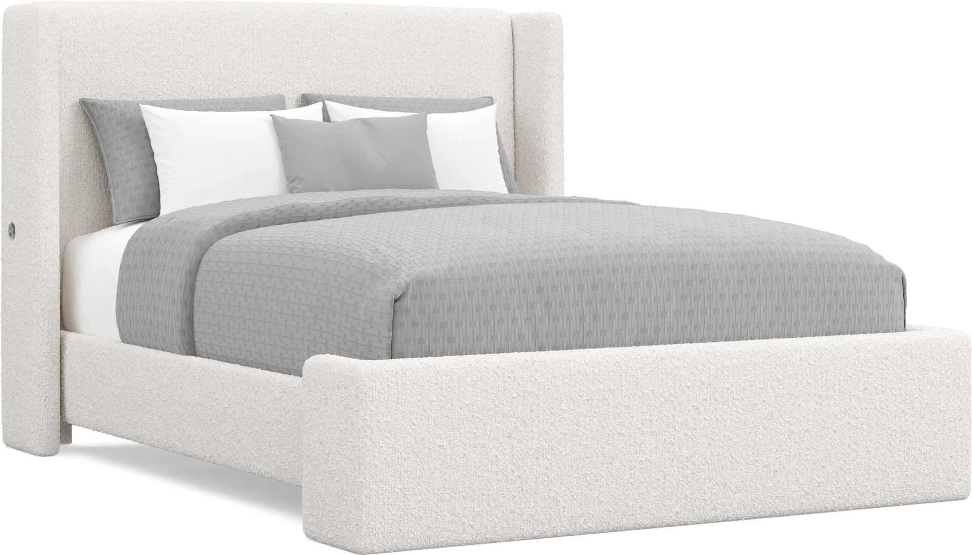 Sydney White 3 Pc Queen Upholstered Bed - Image 1