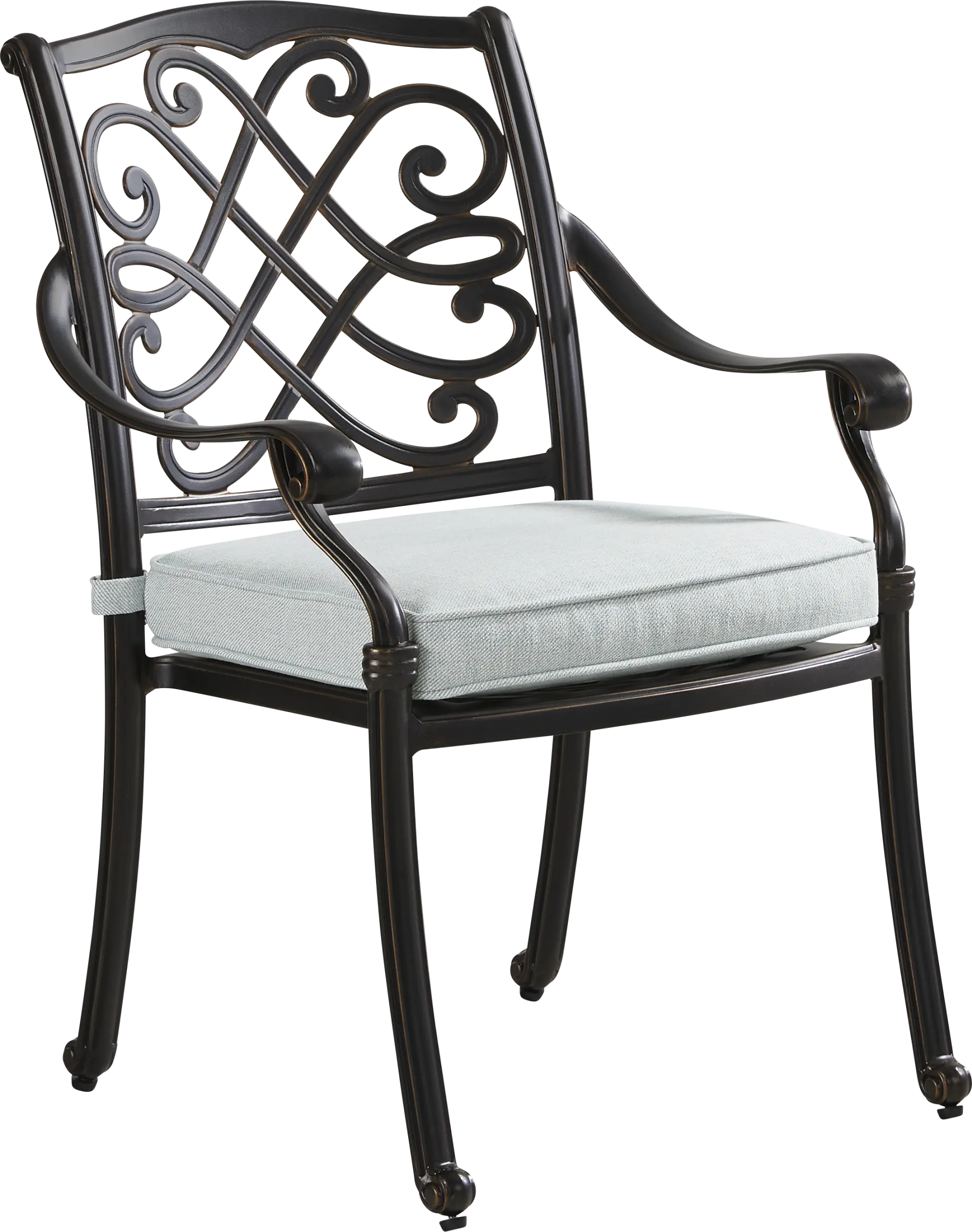 Carina Bronze Outdoor Arm Chair with Sky Cushion