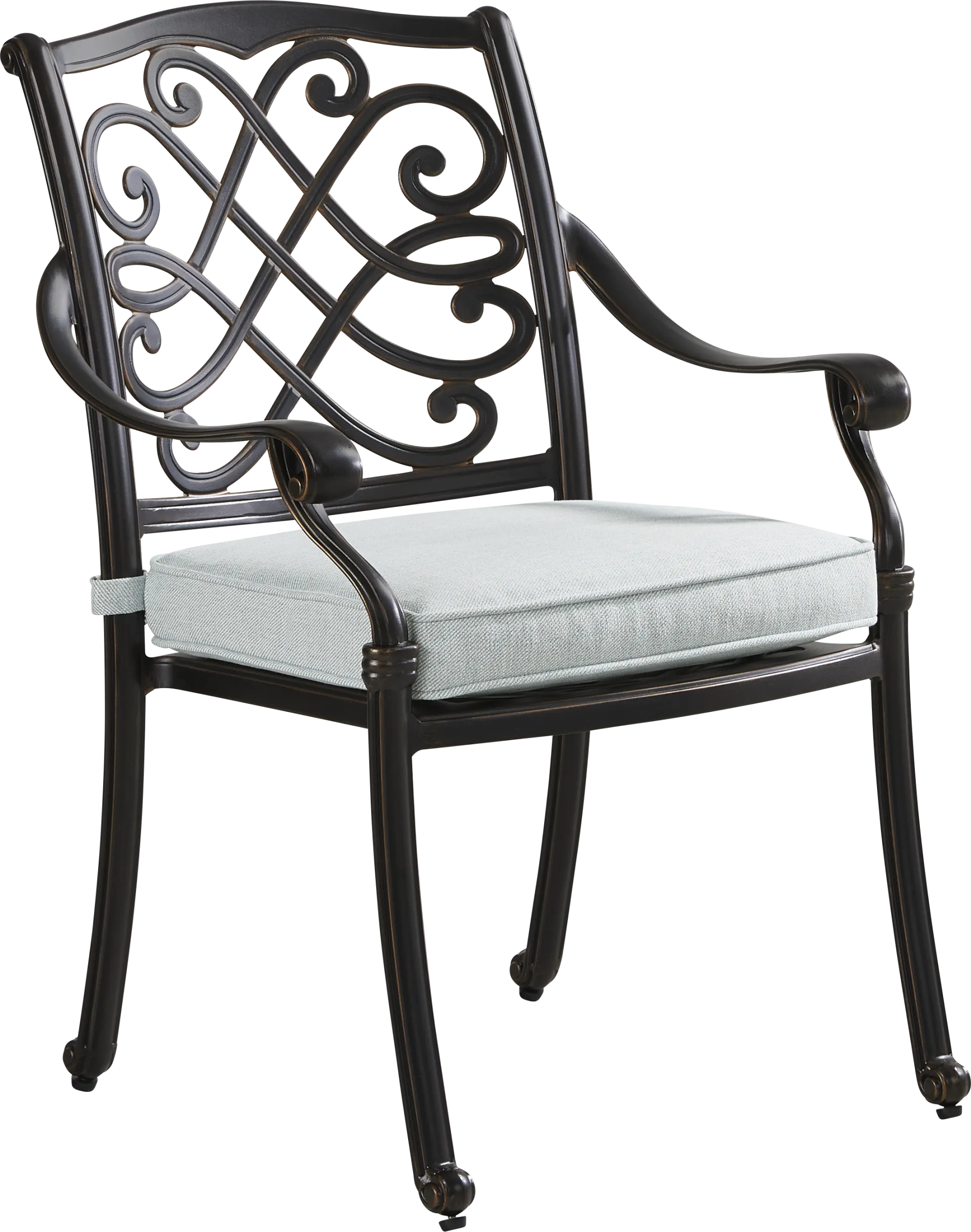 Carina Bronze 9 Pc Square Outdoor Dining Set with Sky Cushions - Image 3