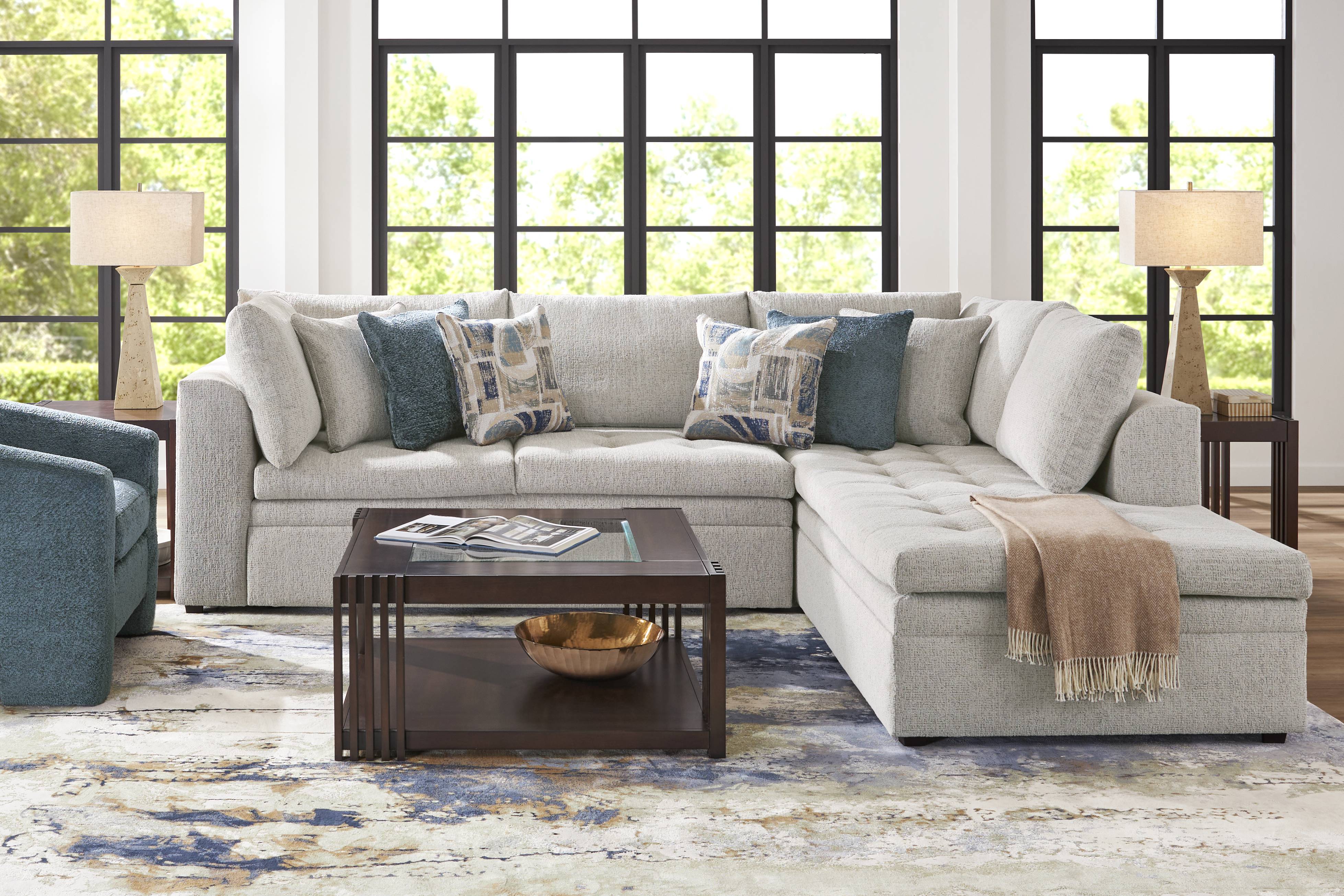 Sheridan Place Gray 4 Pc Sleeper Sectional Living Room - Thumbnail - Image 1