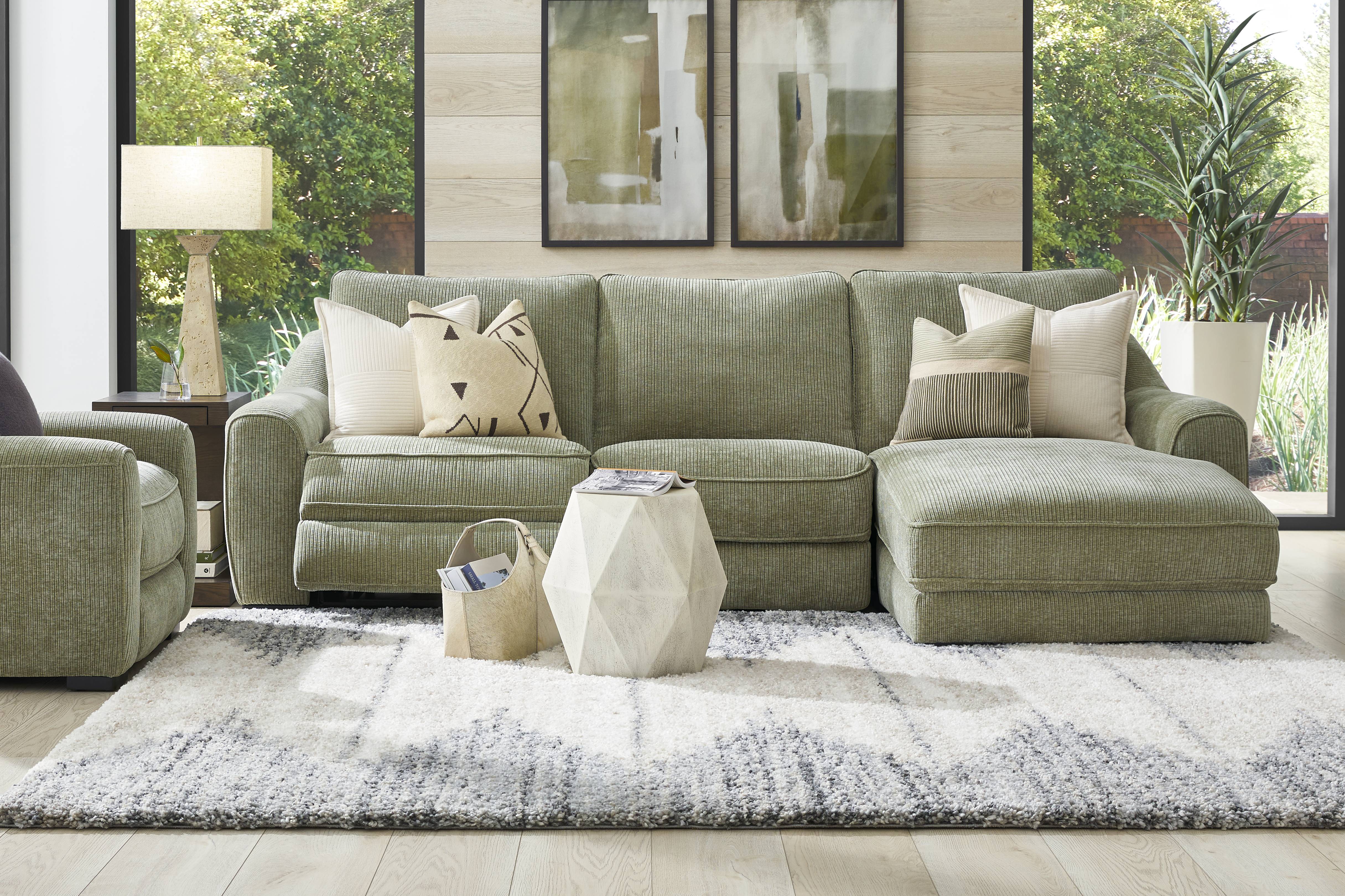 Somerset Green 3 Pc Dual Power Reclining Sectional - Thumbnail - Image 2