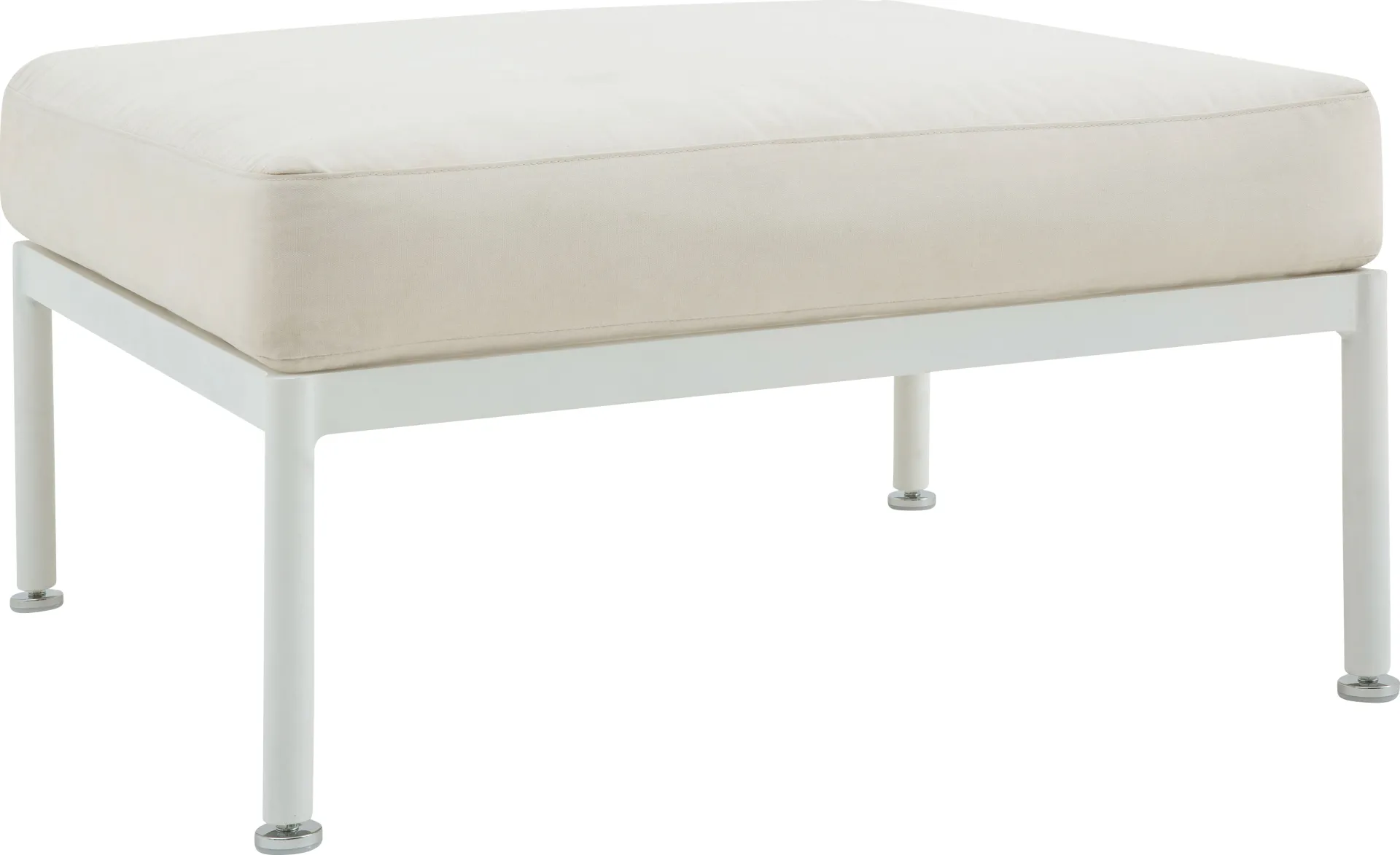 Outdoor Arboleda Cream Ottoman - Image 1