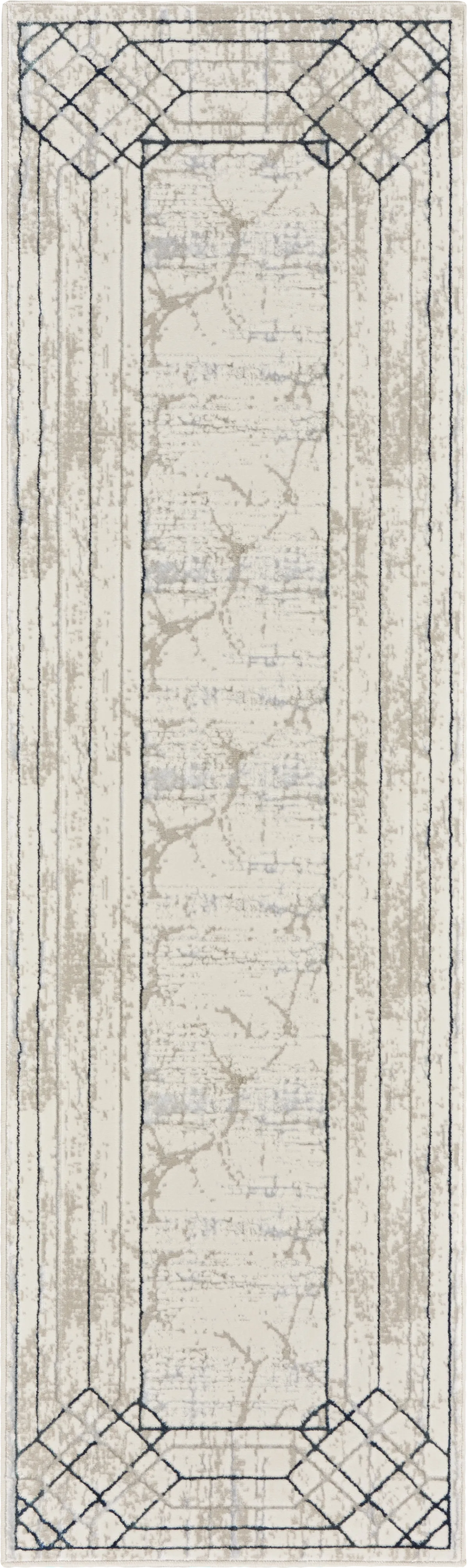 Adharice Ivory/Taupe 2'3 x 7'6 Runner Rug - Thumbnail - Image 1