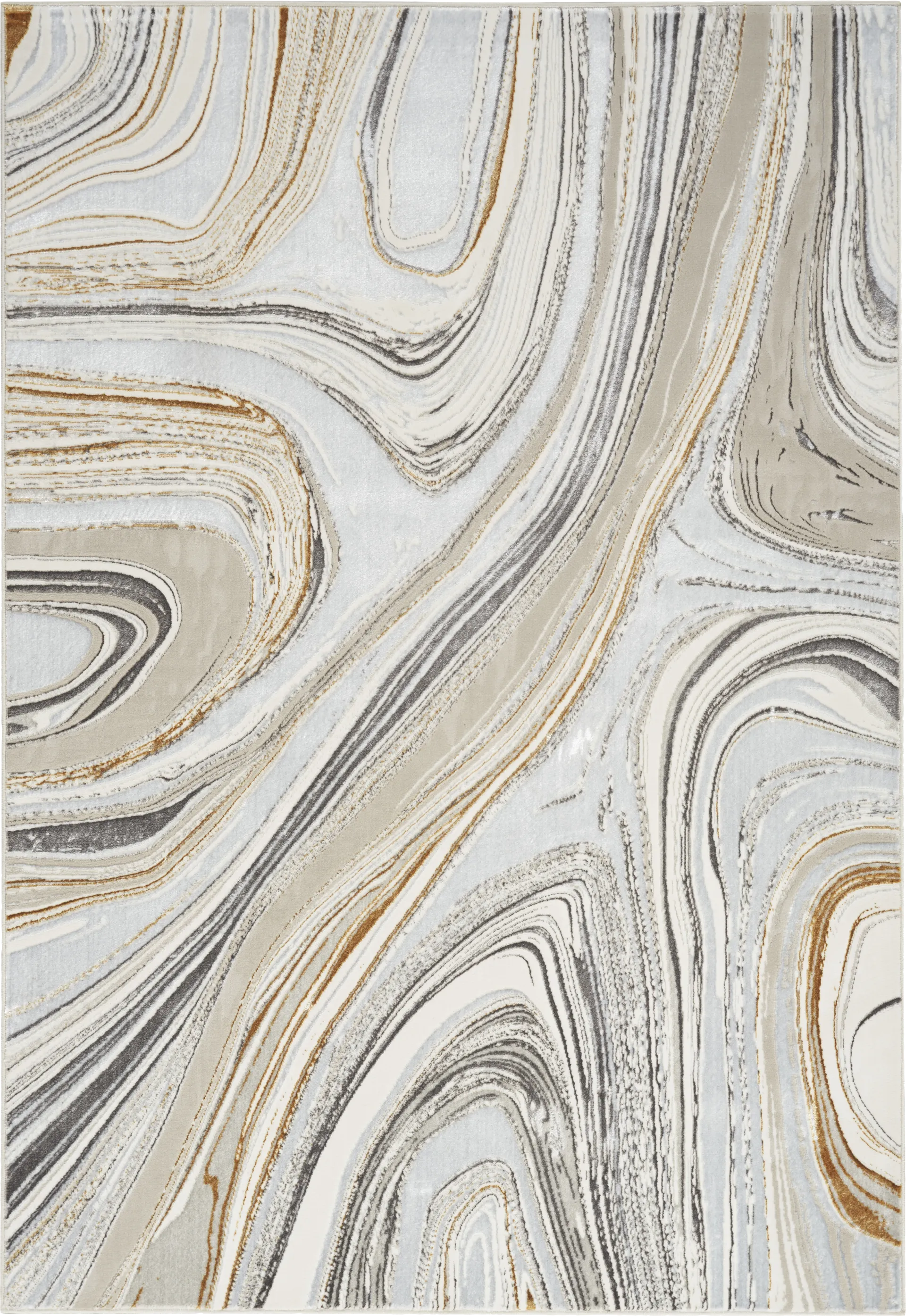 Shepdell Gray/Gold 5'3 x 7'3 Rug - Image 1