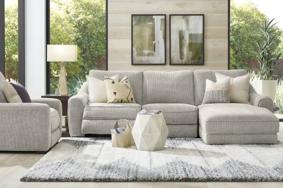 Somerset Gray 3 Pc Dual Power Reclining Sectional