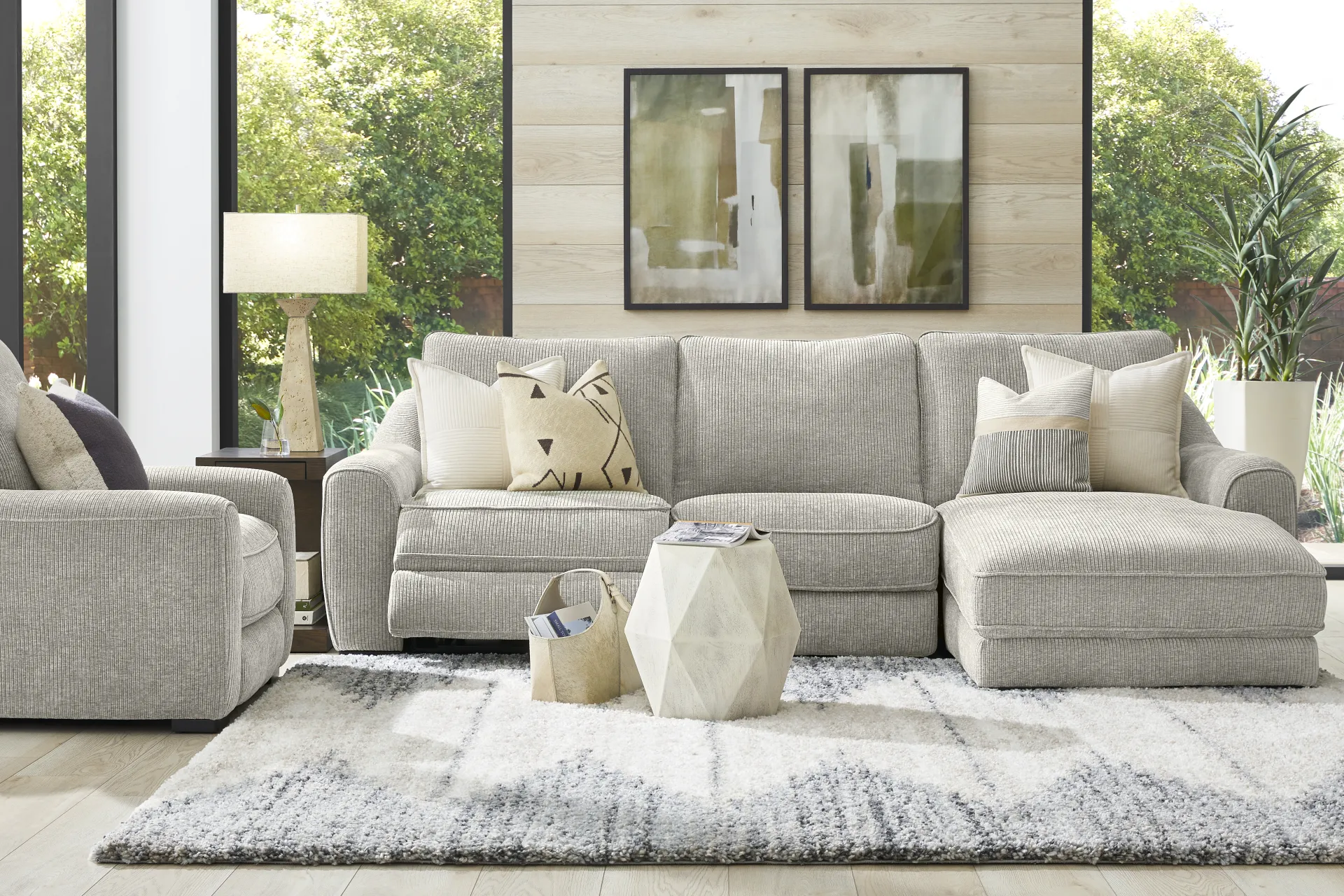 Somerset Gray 3 Pc Dual Power Reclining Sectional - Image 1