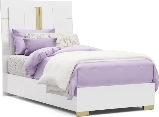Kids Valentina White Twin Sleigh Bed