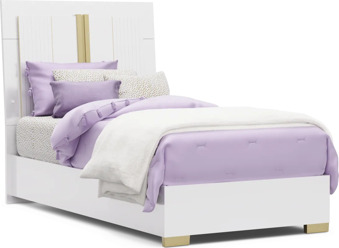 Kids Valentina White Twin Sleigh Bed