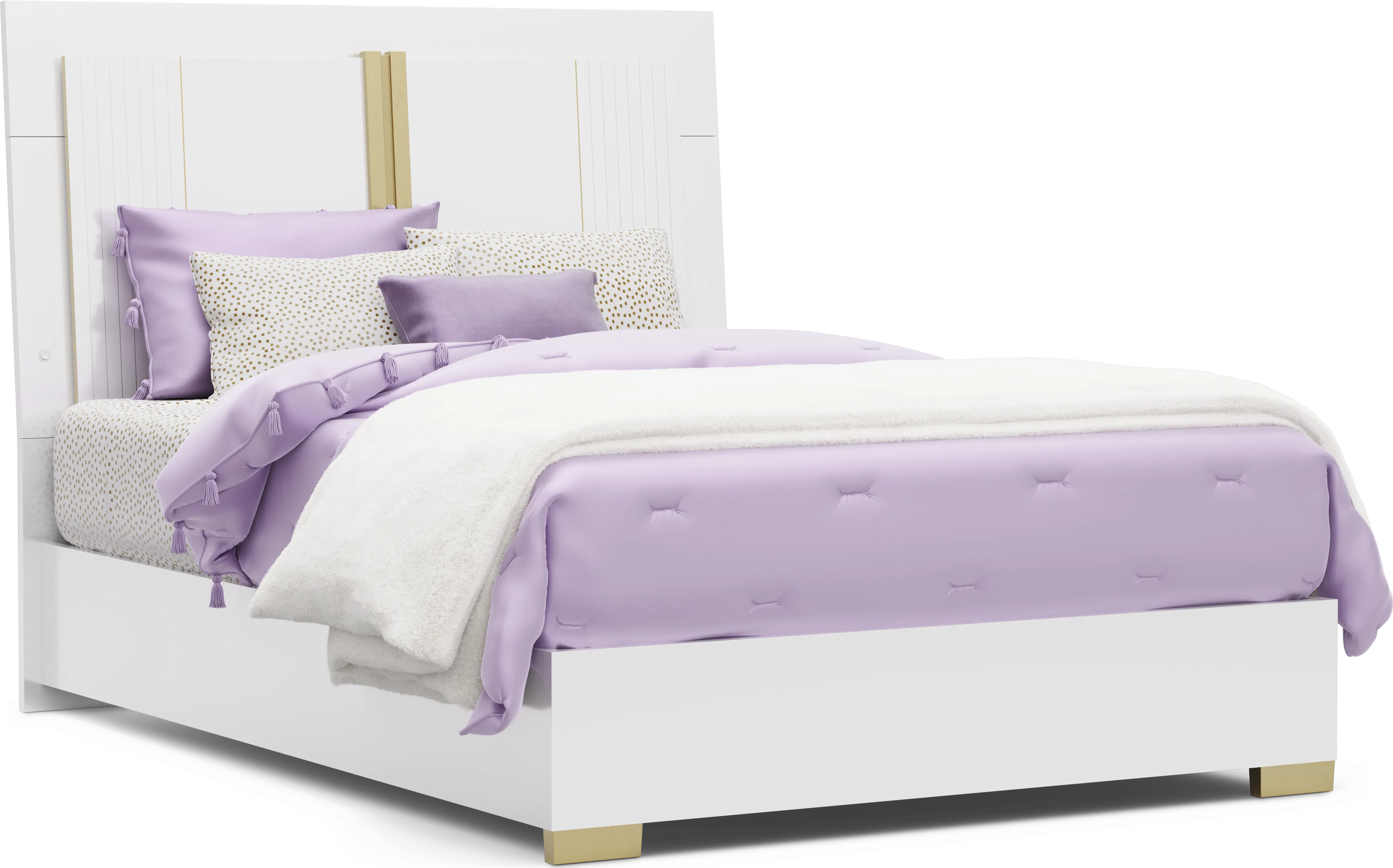 Kids Valentina White Full Sleigh Bedroom - Thumbnail - Image 2