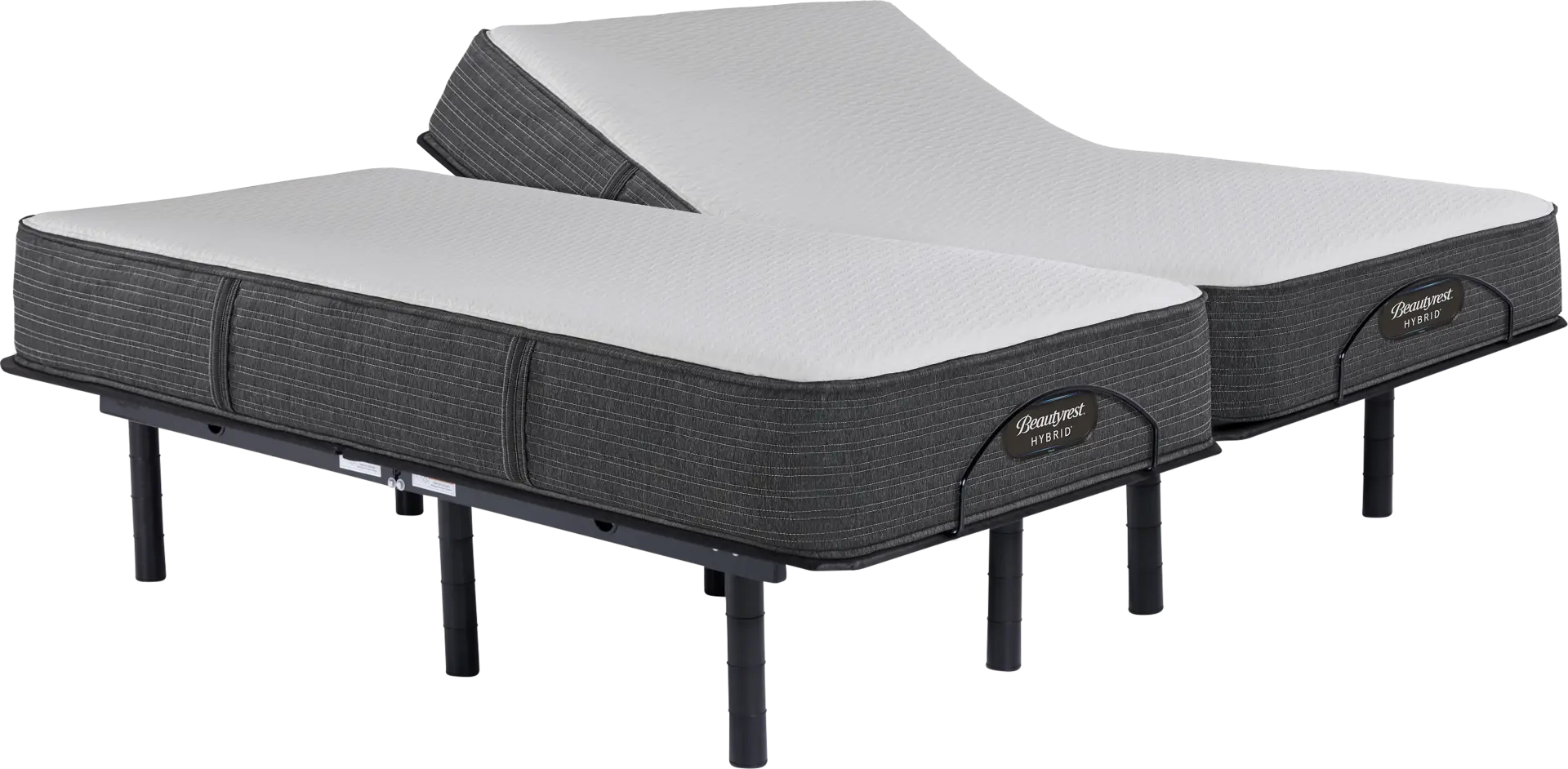 Beautyrest Select Broad Peak Medium Hybrid Split King Mattress Set with Head Up Only Base
