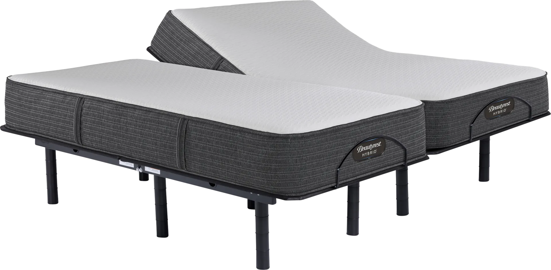 Beautyrest Select Broad Peak Medium Hybrid Split King Mattress Set with Head Up Only Base - Image 1