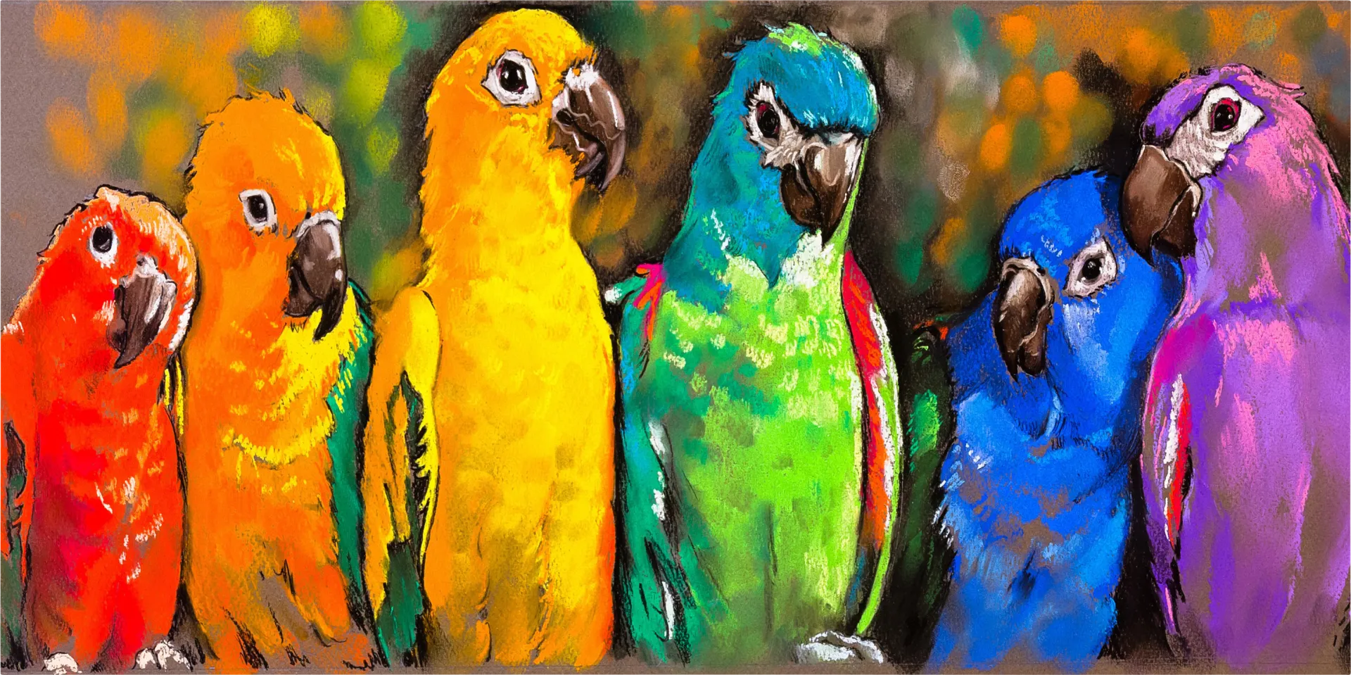 Parrot Paradise Orange Indoor/Outdoor Wall Art - Image 1