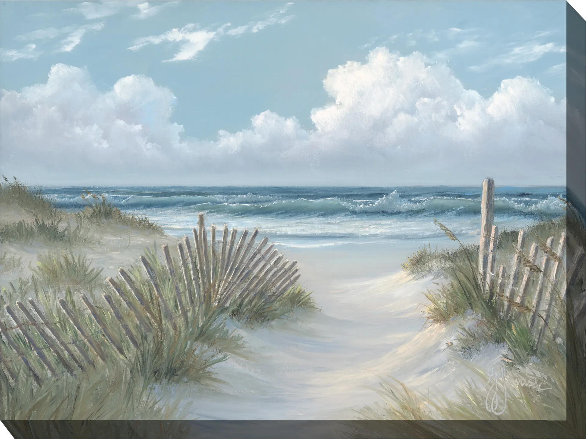Beach Path Blue Indoor/Outdoor Wall Art - Image 1