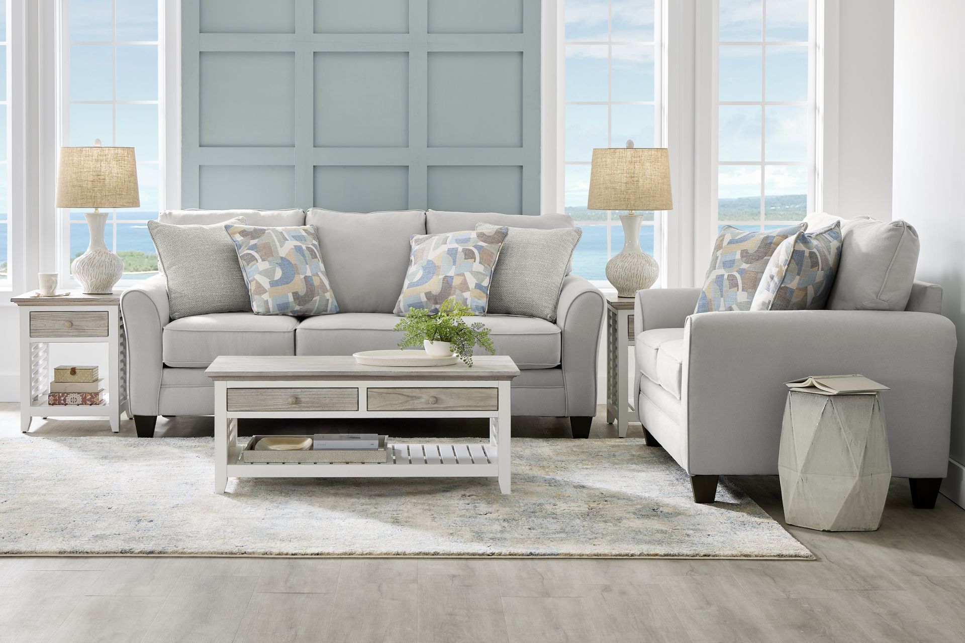 Coralville Gray Loveseat - Image 2