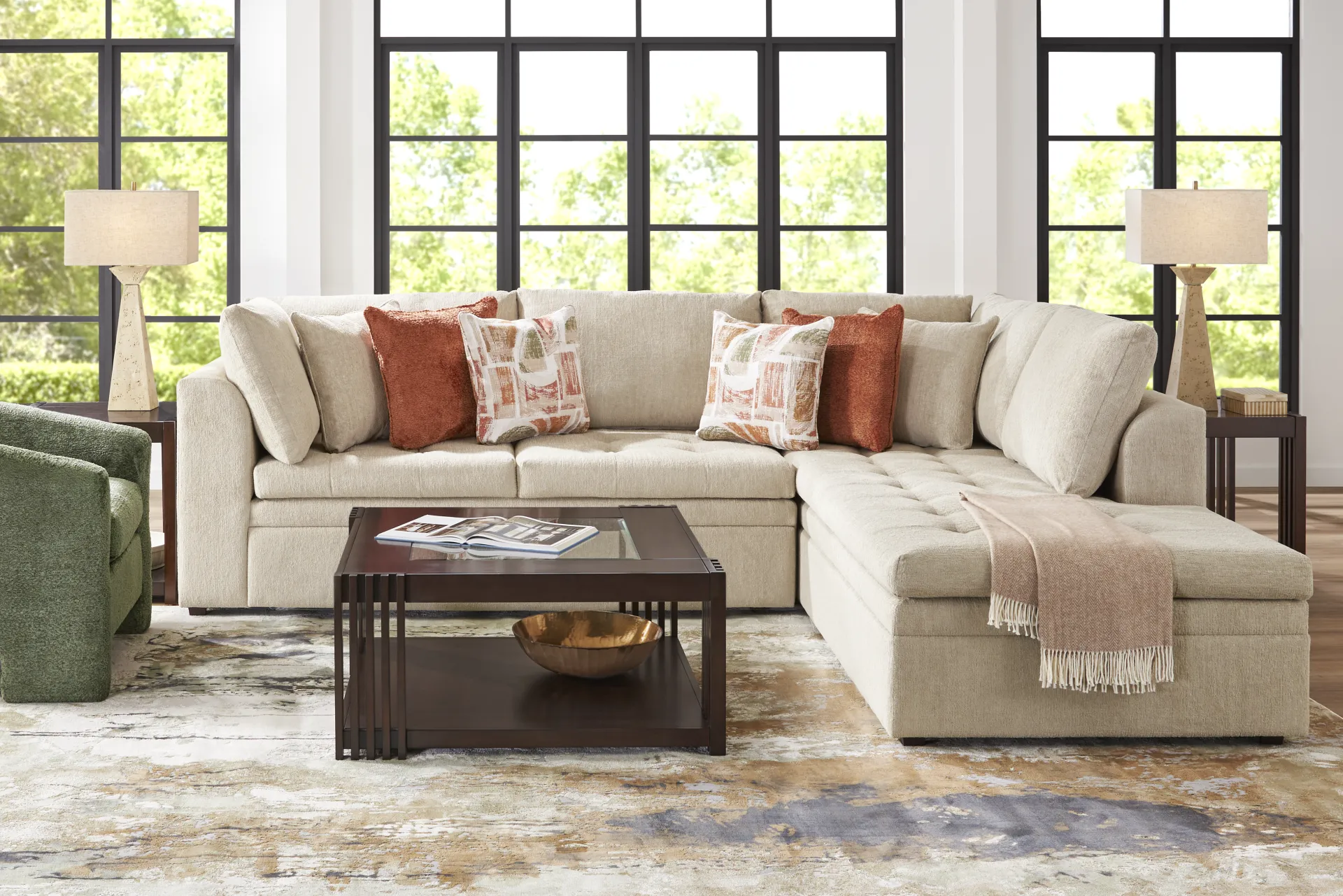 Sheridan Place Putty 2 Pc Sleeper Sectional - Image 1
