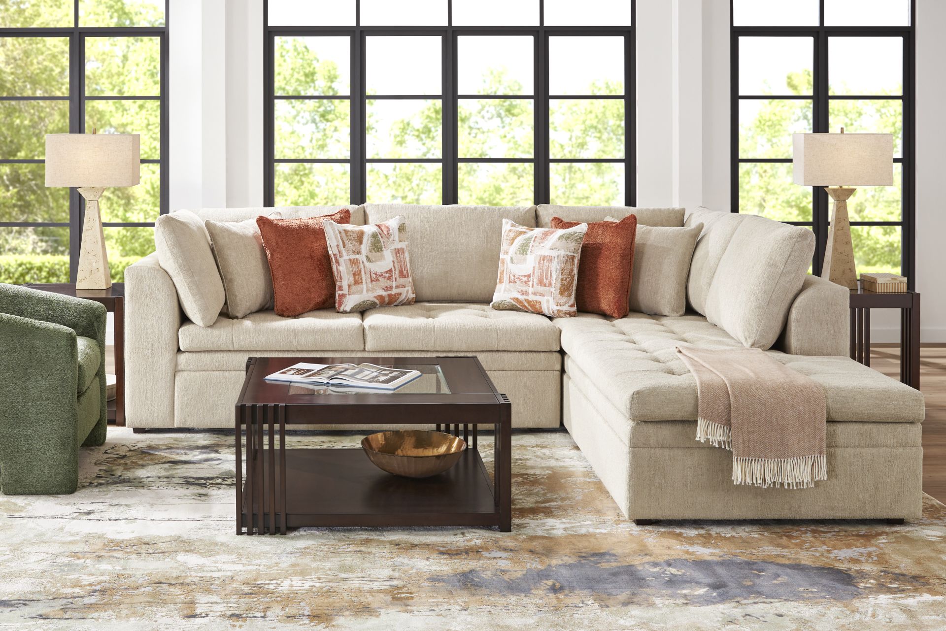 Sheridan Place Putty 2 Pc Sleeper Sectional - Image 2