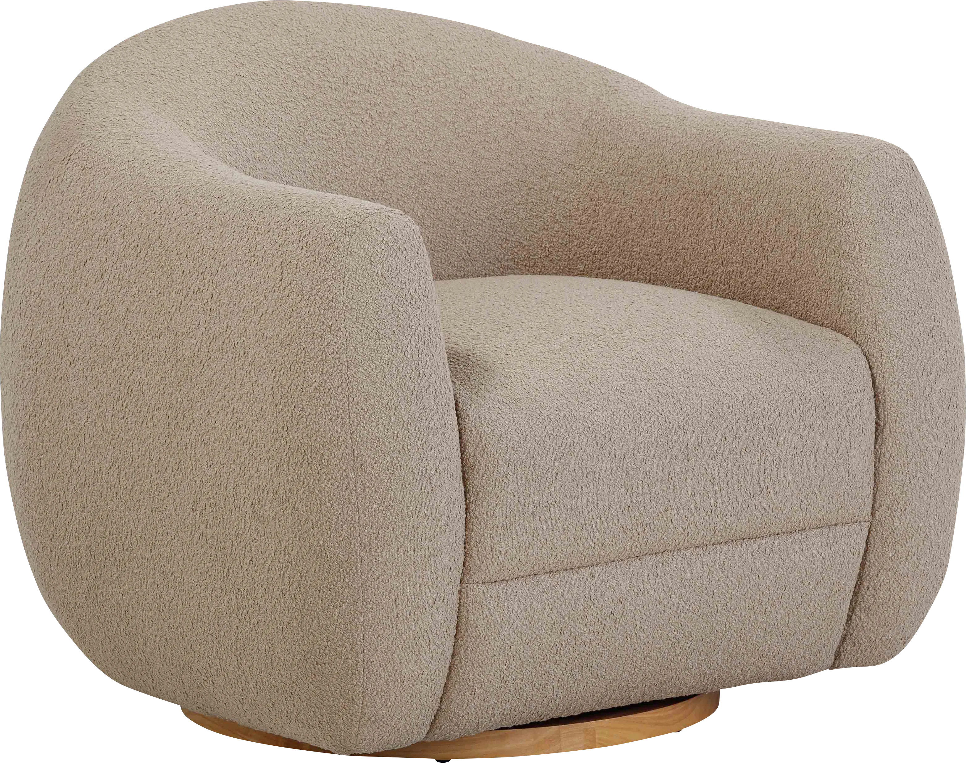 Cazneau Light Brown Swivel Accent Chair - Thumbnail - Image 1