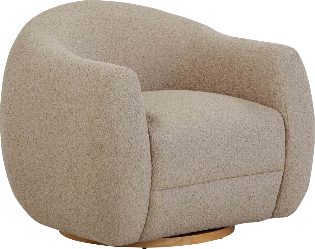 Cazneau Light Brown Swivel Accent Chair