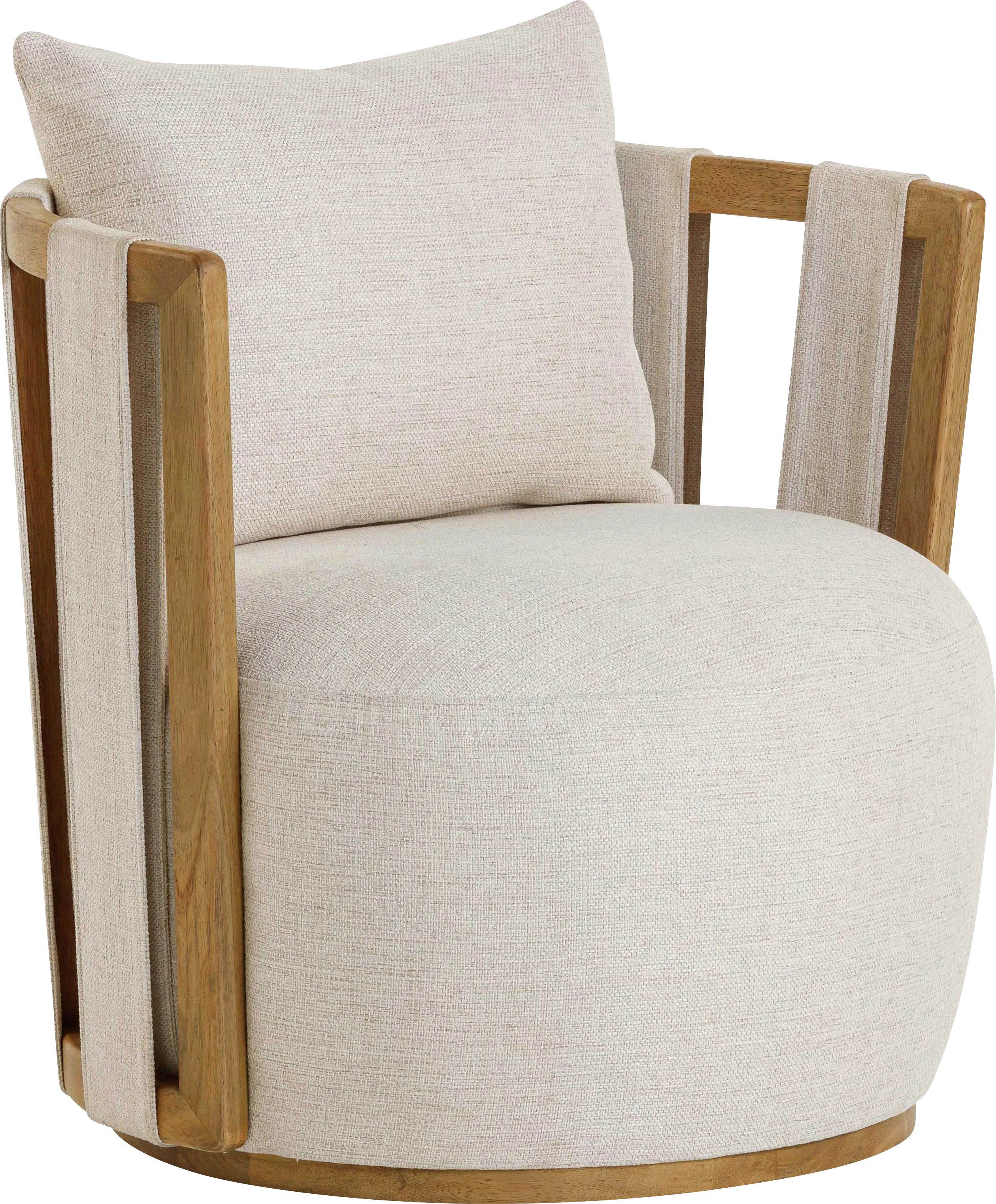 Chesterna Cream Swivel Accent Chair - Thumbnail - Image 1